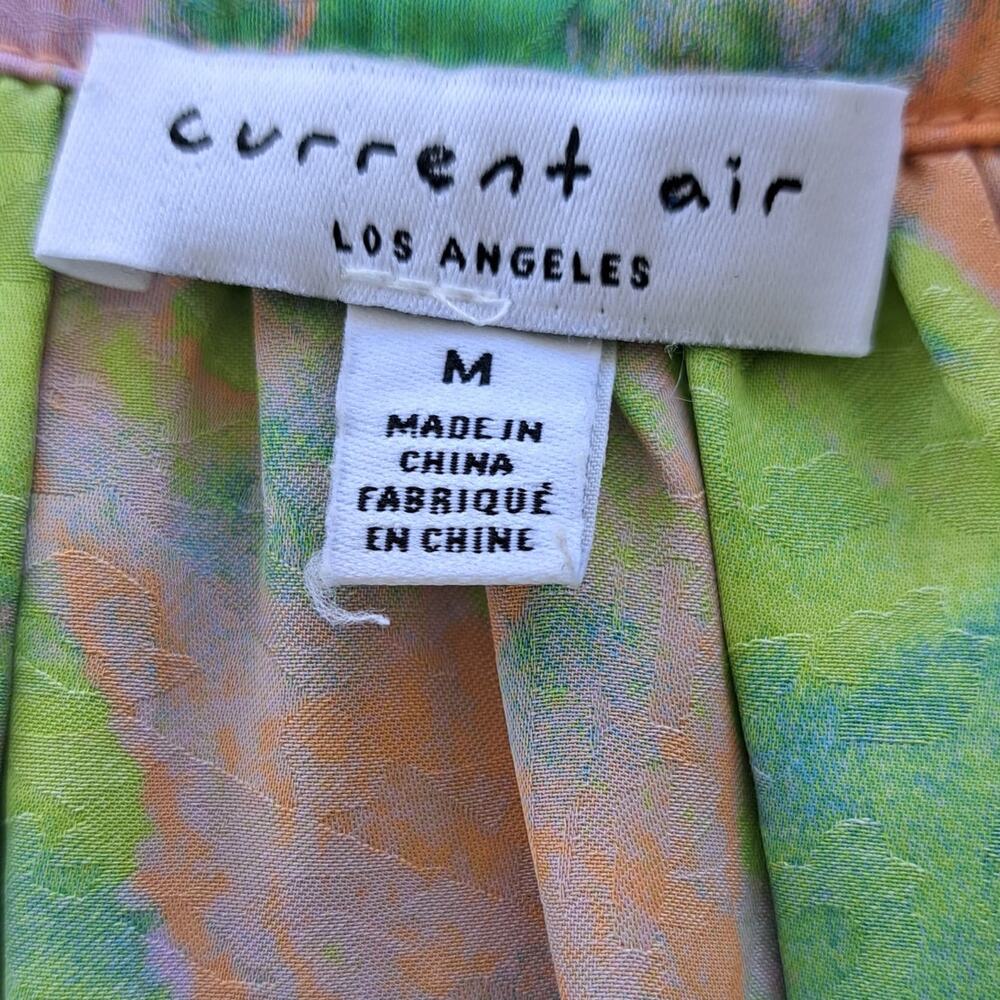 Current Air Abstract Split Neck Blouse Medium Ora… - image 6